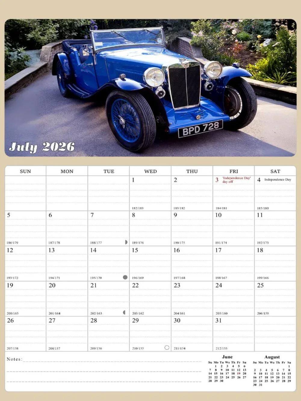 2026 - 2027 Calendar Magnetic Peel & Stick 18 Months 8.5